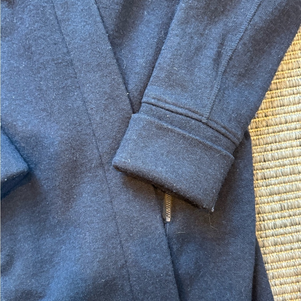 Women's Navy Hooded Raincoat - Picture 3 of 5